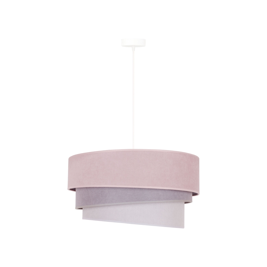 Duolla - Pendel TRIO 1xE27/15W/230V diameter 45 cm lyserød/grå/hvid