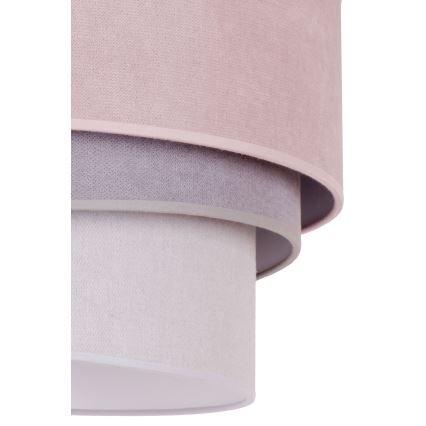 Duolla - Pendel TRIO 1xE27/15W/230V diameter 45 cm lyserød/grå/hvid