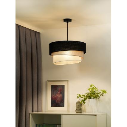 Duolla - Pendel TRIO 1xE27/15W/230V diameter 45 cm sort/grå/hvid