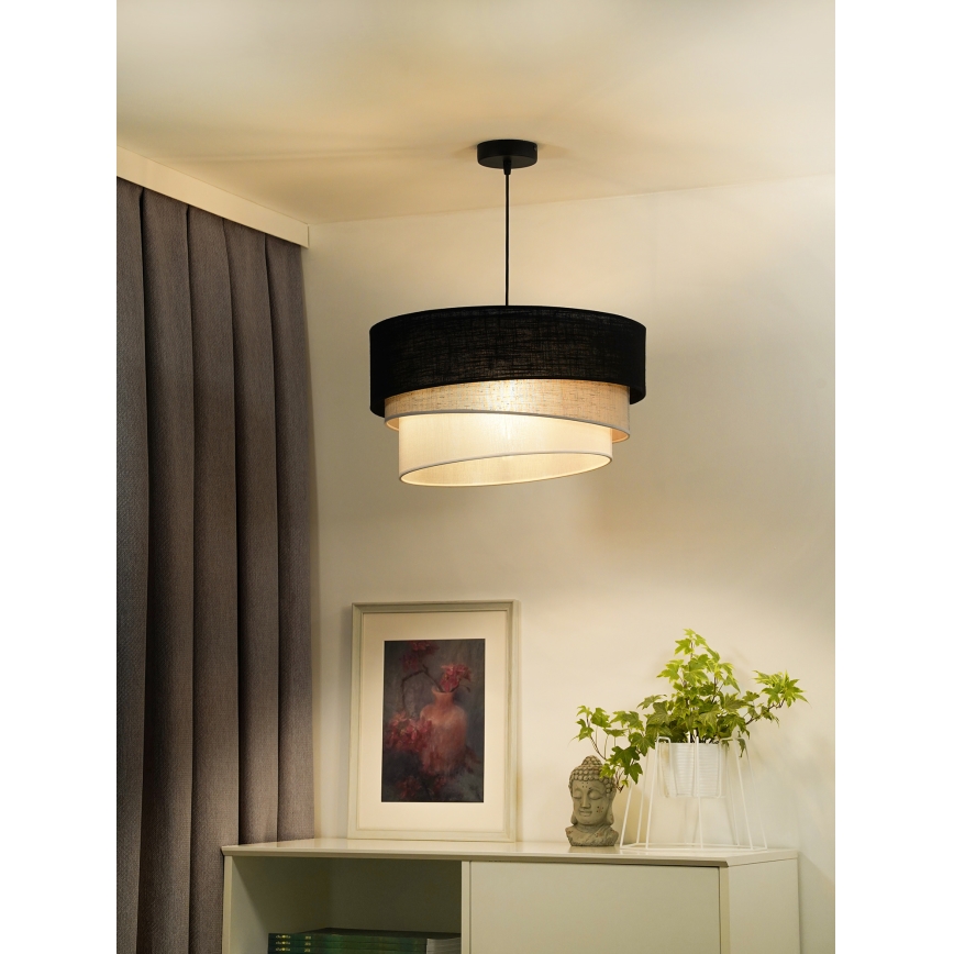 Duolla - Pendel TRIO 1xE27/15W/230V diameter 45 cm sort/grå/hvid