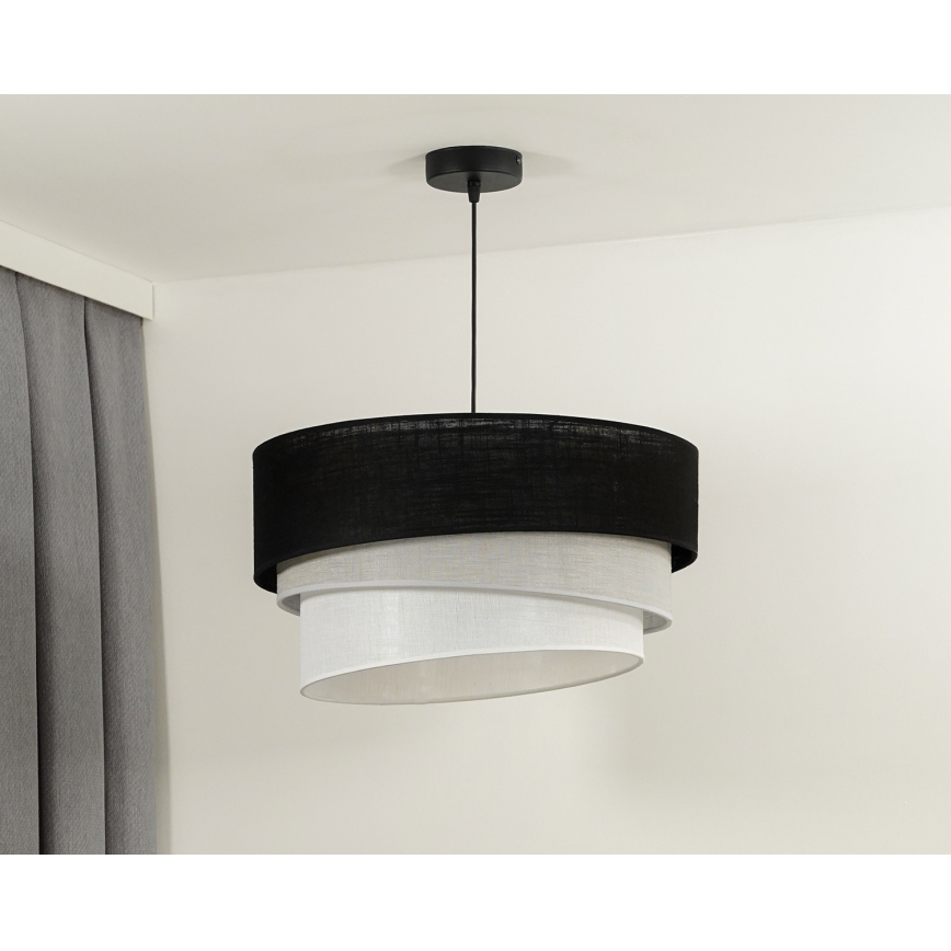 Duolla - Pendel TRIO 1xE27/15W/230V diameter 45 cm sort/grå/hvid