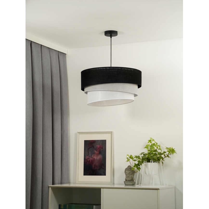 Duolla - Pendel TRIO 1xE27/15W/230V diameter 45 cm sort/grå/hvid