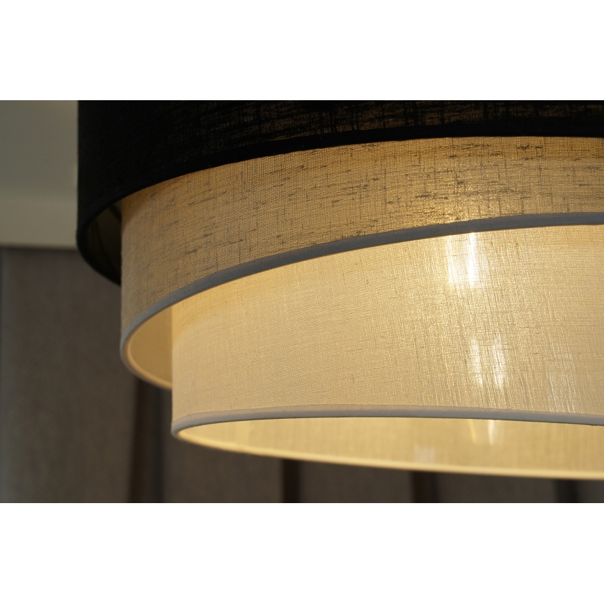 Duolla - Pendel TRIO 1xE27/15W/230V diameter 45 cm sort/grå/hvid