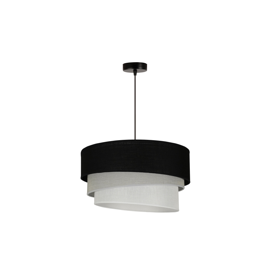 Duolla - Pendel TRIO 1xE27/15W/230V diameter 45 cm sort/grå/hvid