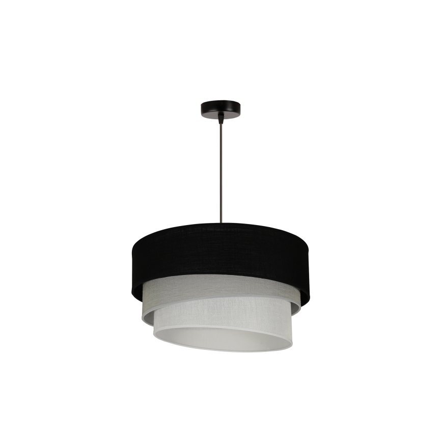 Duolla - Pendel TRIO 1xE27/15W/230V diameter 45 cm sort/grå/hvid