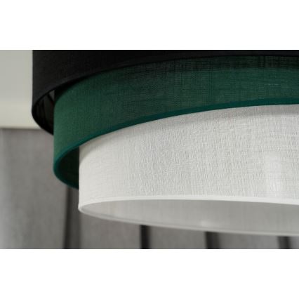 Duolla - Pendel TRIO 1xE27/15W/230V diameter 45 cm sort/grøn/hvid