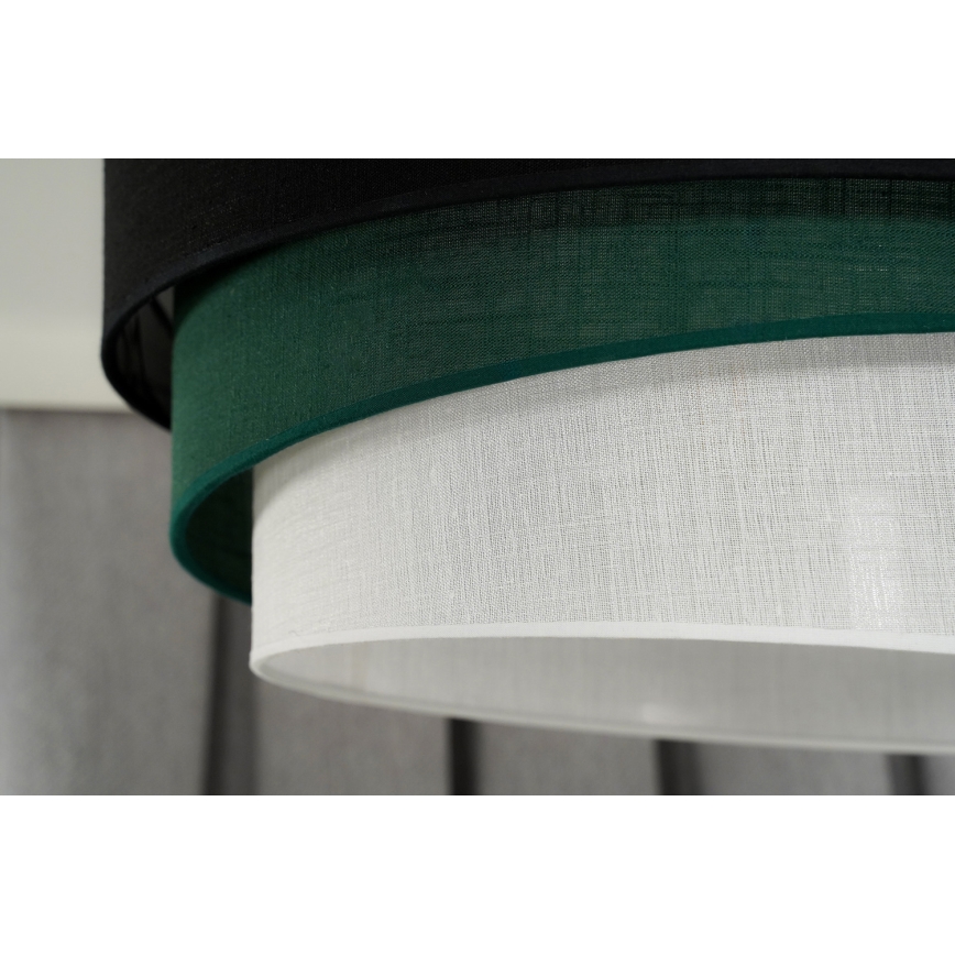 Duolla - Pendel TRIO 1xE27/15W/230V diameter 45 cm sort/grøn/hvid