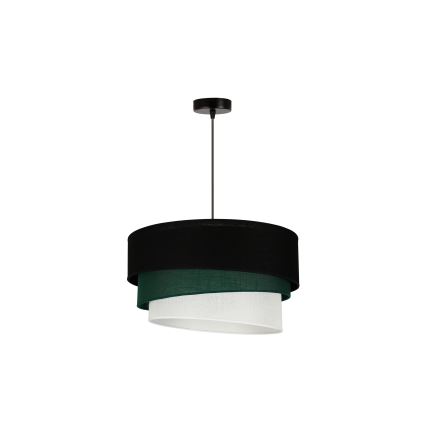 Duolla - Pendel TRIO 1xE27/15W/230V diameter 45 cm sort/grøn/hvid