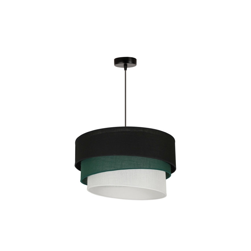 Duolla - Pendel TRIO 1xE27/15W/230V diameter 45 cm sort/grøn/hvid