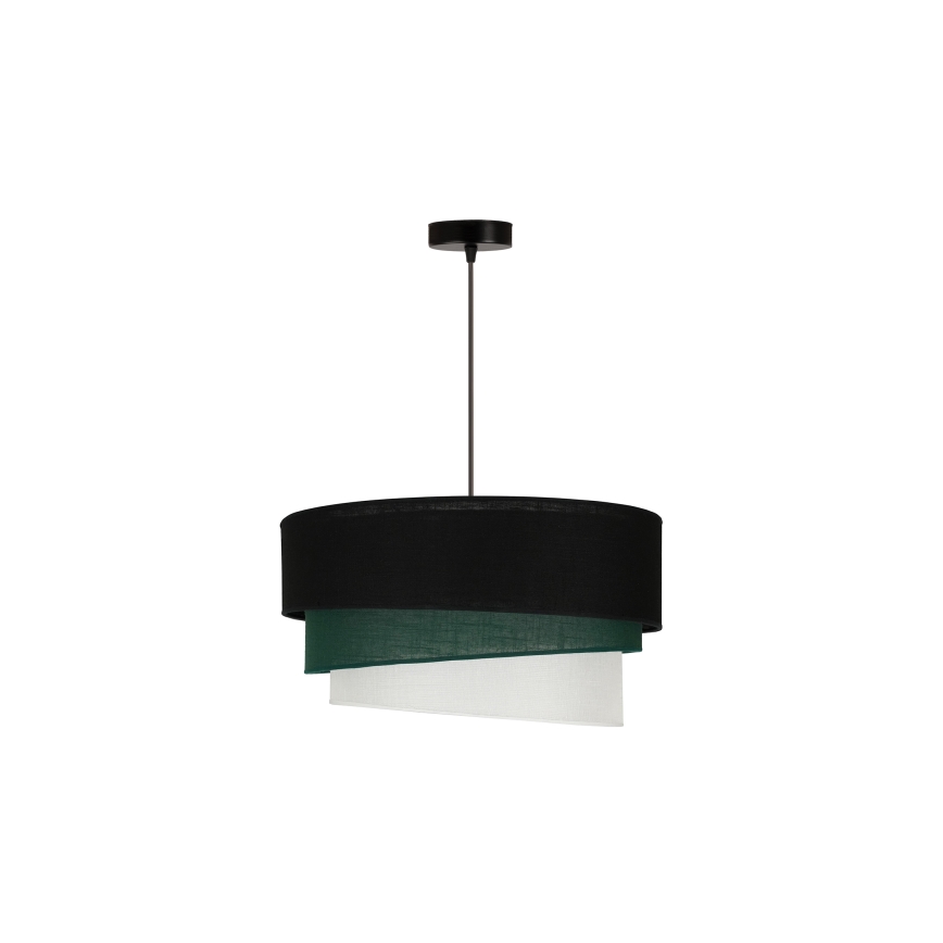 Duolla - Pendel TRIO 1xE27/15W/230V diameter 45 cm sort/grøn/hvid