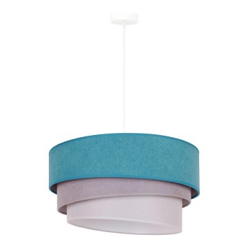 Duolla - Pendel TRIO 1xE27/15W/230V diameter 45 cm turkis/grå/hvid