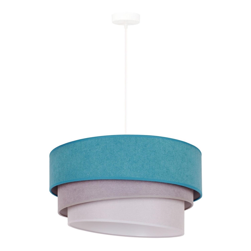 Duolla - Pendel TRIO 1xE27/15W/230V diameter 45 cm turkis/grå/hvid