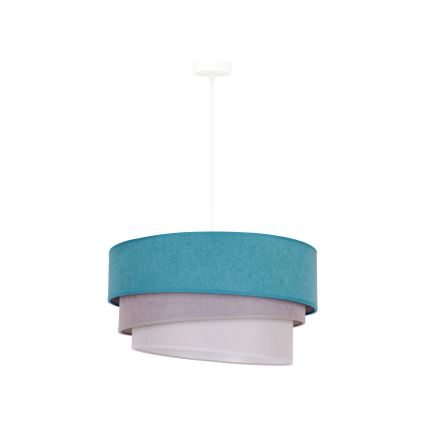 Duolla - Pendel TRIO 1xE27/15W/230V diameter 45 cm turkis/grå/hvid