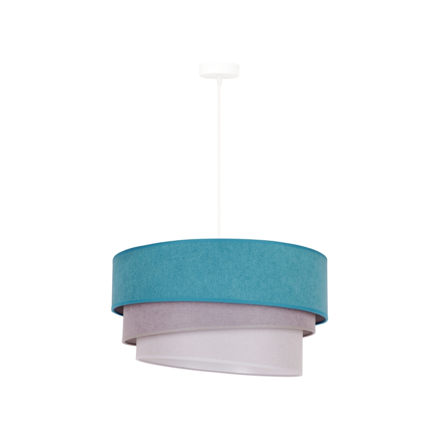 Duolla - Pendel TRIO 1xE27/15W/230V diameter 45 cm turkis/grå/hvid