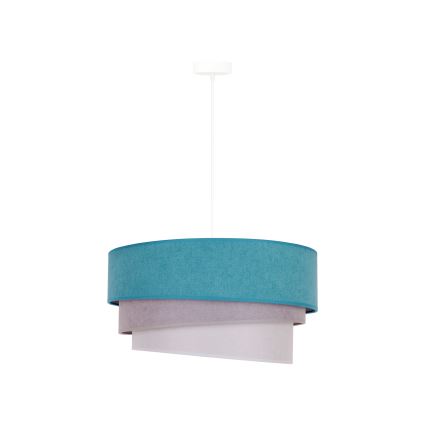 Duolla - Pendel TRIO 1xE27/15W/230V diameter 45 cm turkis/grå/hvid