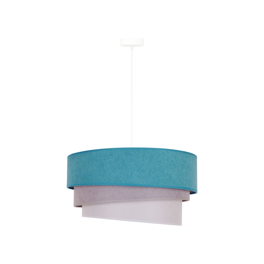 Duolla - Pendel TRIO 1xE27/15W/230V diameter 45 cm turkis/grå/hvid