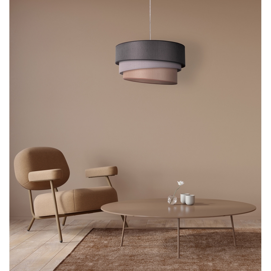 Duolla - Pendel TRIO 1xE27/40W/230V diameter 45 cm antracit/grå/brun