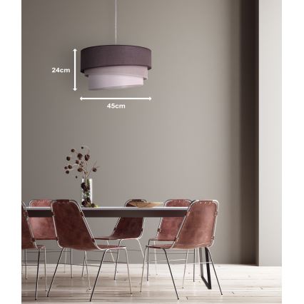 Duolla - Pendel TRIO 1xE27/40W/230V diameter 45 cm antracit/grå/hvid