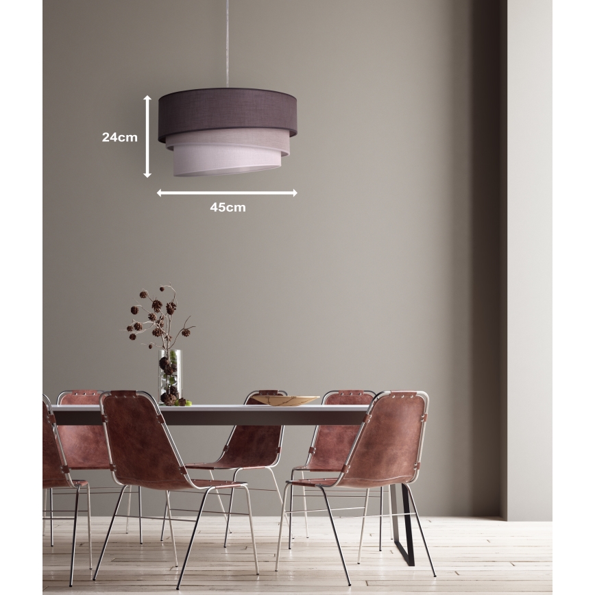 Duolla - Pendel TRIO 1xE27/40W/230V diameter 45 cm antracit/grå/hvid