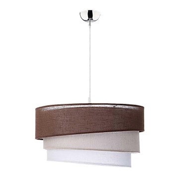 Duolla - Pendel TRIO 1xE27/40W/230V diameter 45 cm brun/beige/hvid