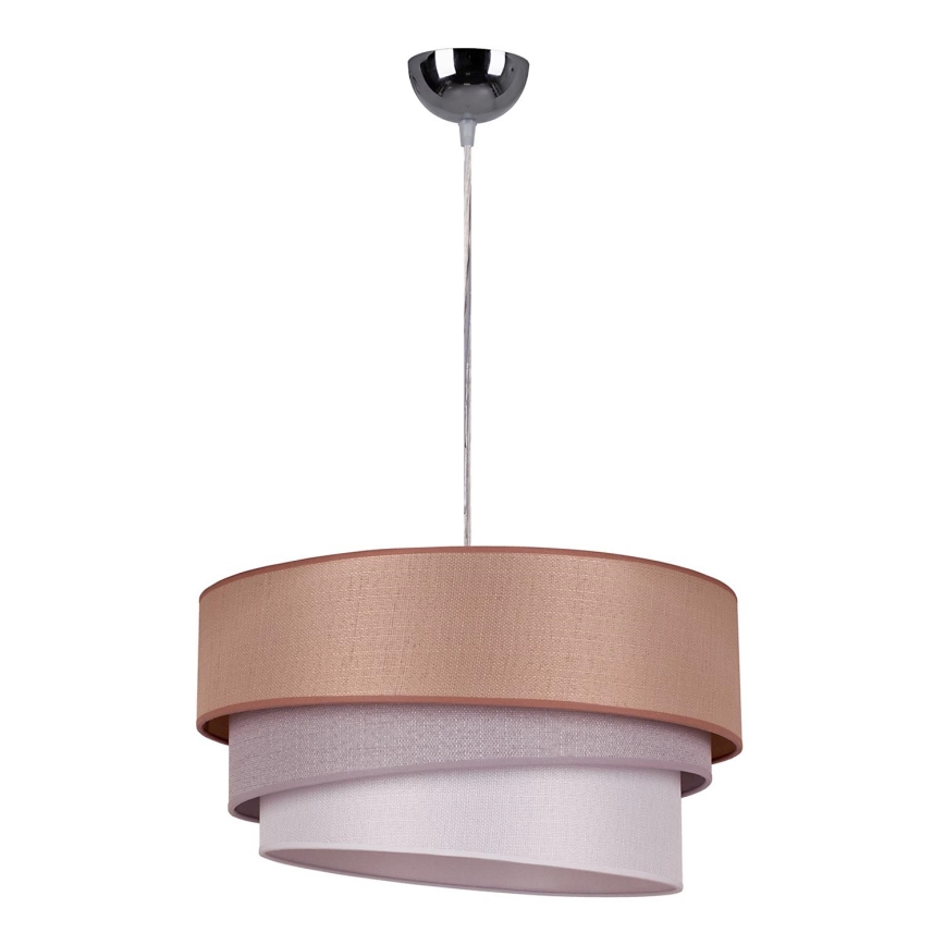 Duolla - Pendel TRIO 1xE27/40W/230V diameter 45 cm brun/grå/sølvfarvet