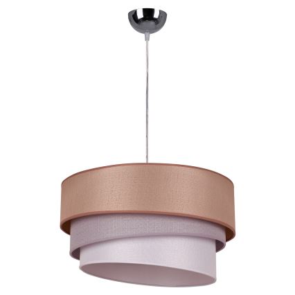 Duolla - Pendel TRIO 1xE27/40W/230V diameter 45 cm brun/grå/sølvfarvet