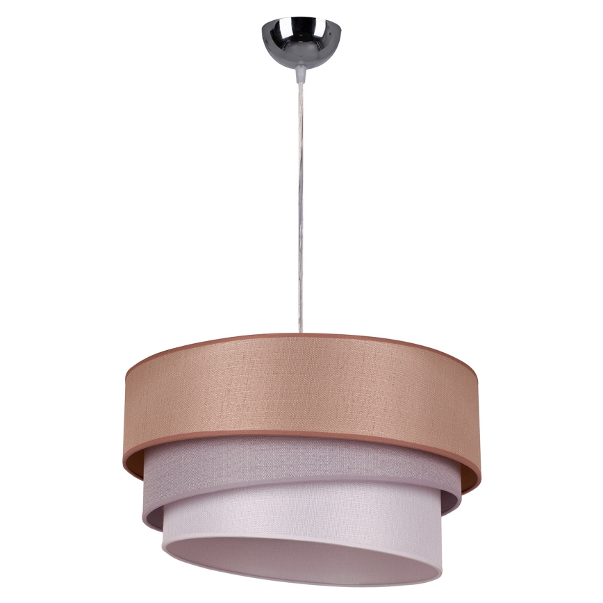 Duolla - Pendel TRIO 1xE27/40W/230V diameter 45 cm brun/grå/sølvfarvet