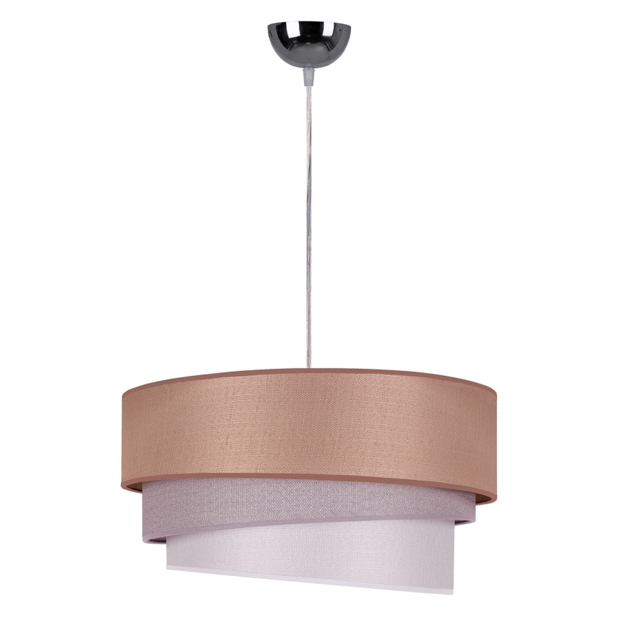 Duolla - Pendel TRIO 1xE27/40W/230V diameter 45 cm brun/grå/sølvfarvet