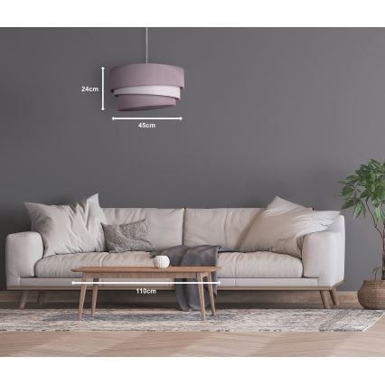 Duolla - Pendel TRIO 1xE27/40W/230V diameter 45 cm grå/hvid