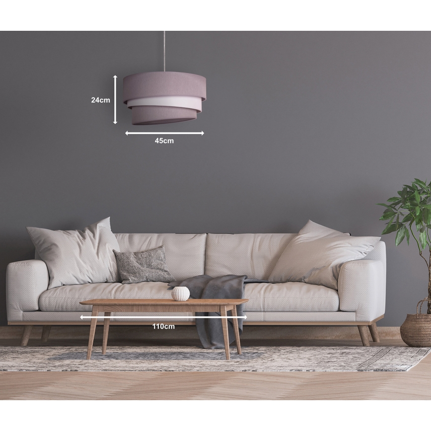 Duolla - Pendel TRIO 1xE27/40W/230V diameter 45 cm grå/hvid