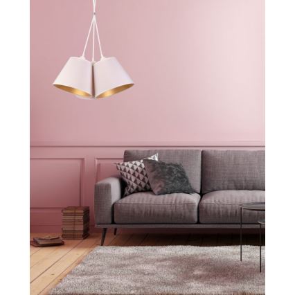 Duolla - Pendel TWIGGY 3xE27/40W/230V diameter 60 cm hvid