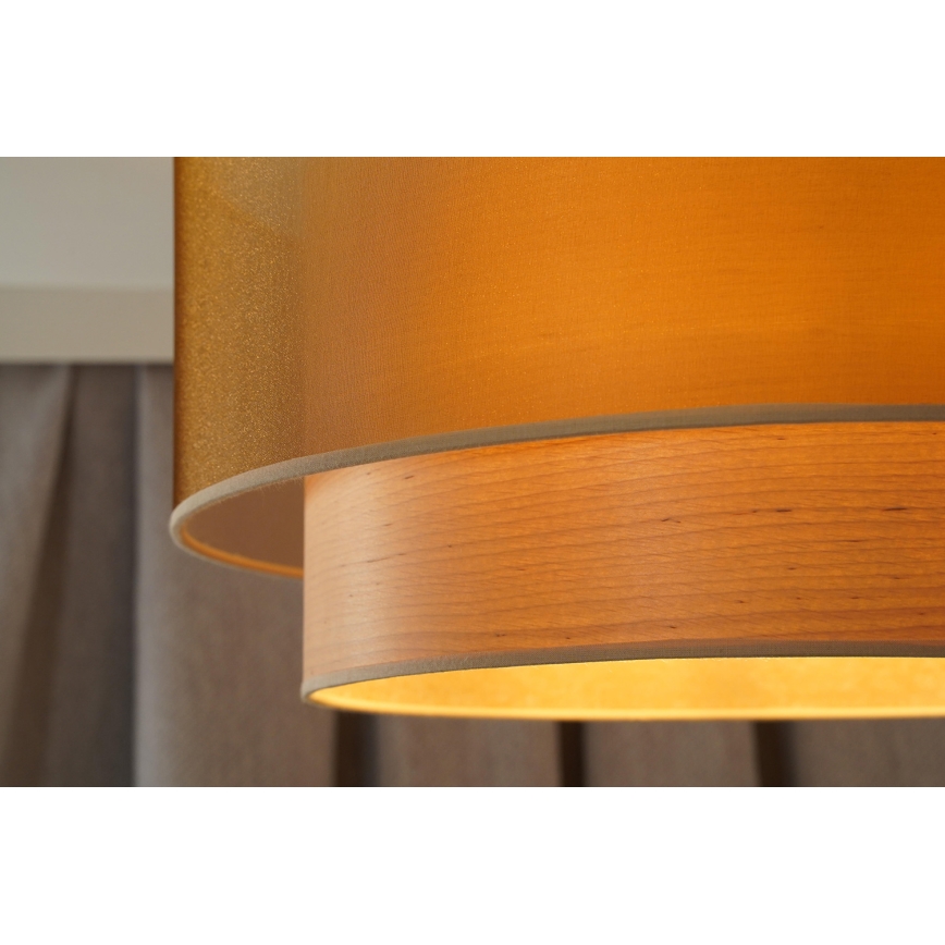 Duolla - Pendel WOOD BOHO 1xE27/15W/230V diameter 45 cm kobber/beige
