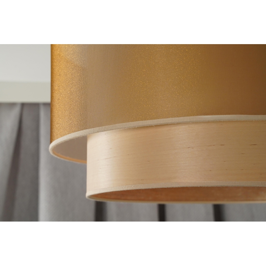 Duolla - Pendel WOOD BOHO 1xE27/15W/230V diameter 45 cm kobber/beige