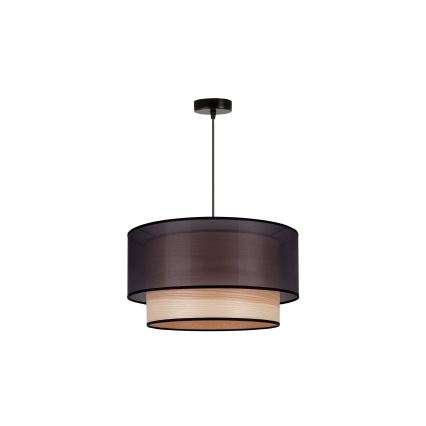 Duolla - Pendel WOOD BOHO 1xE27/15W/230V diameter 45 cm sort/beige