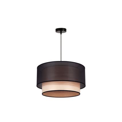 Duolla - Pendel WOOD BOHO 1xE27/15W/230V diameter 45 cm sort/beige
