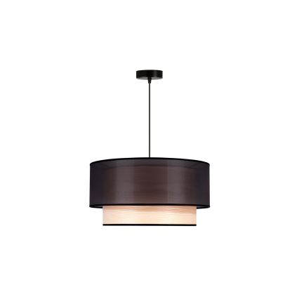 Duolla - Pendel WOOD BOHO 1xE27/15W/230V diameter 45 cm sort/beige