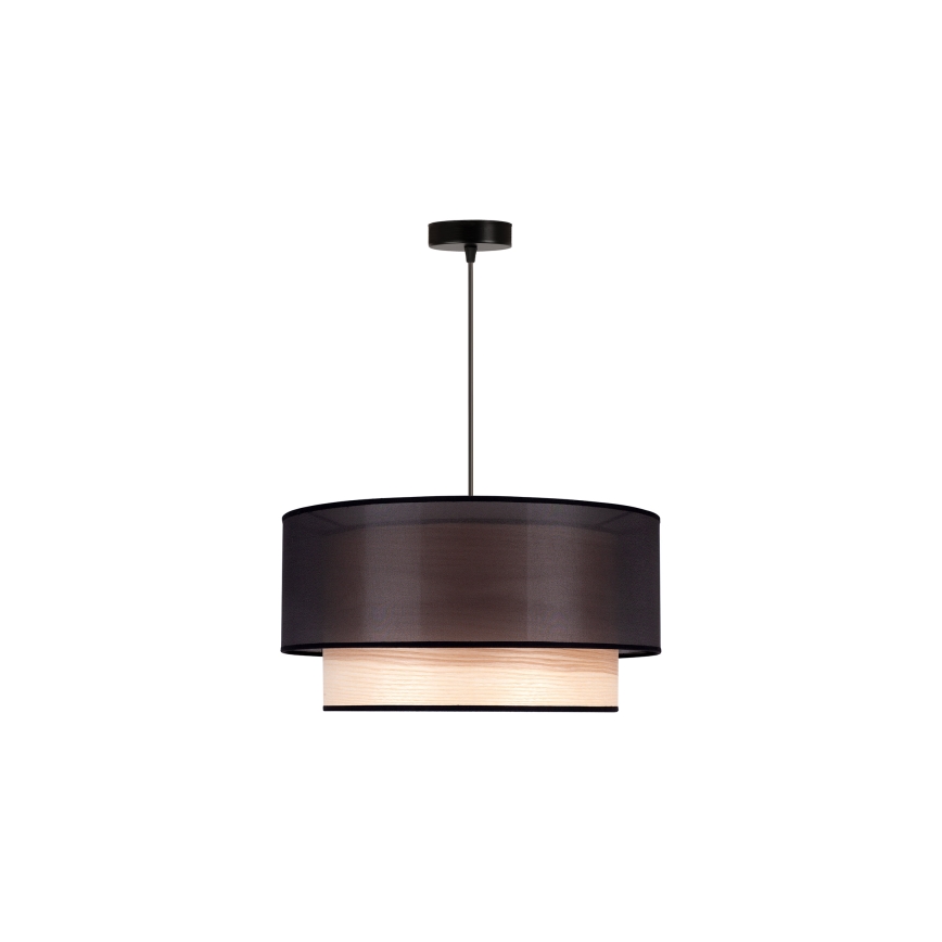 Duolla - Pendel WOOD BOHO 1xE27/15W/230V diameter 45 cm sort/beige