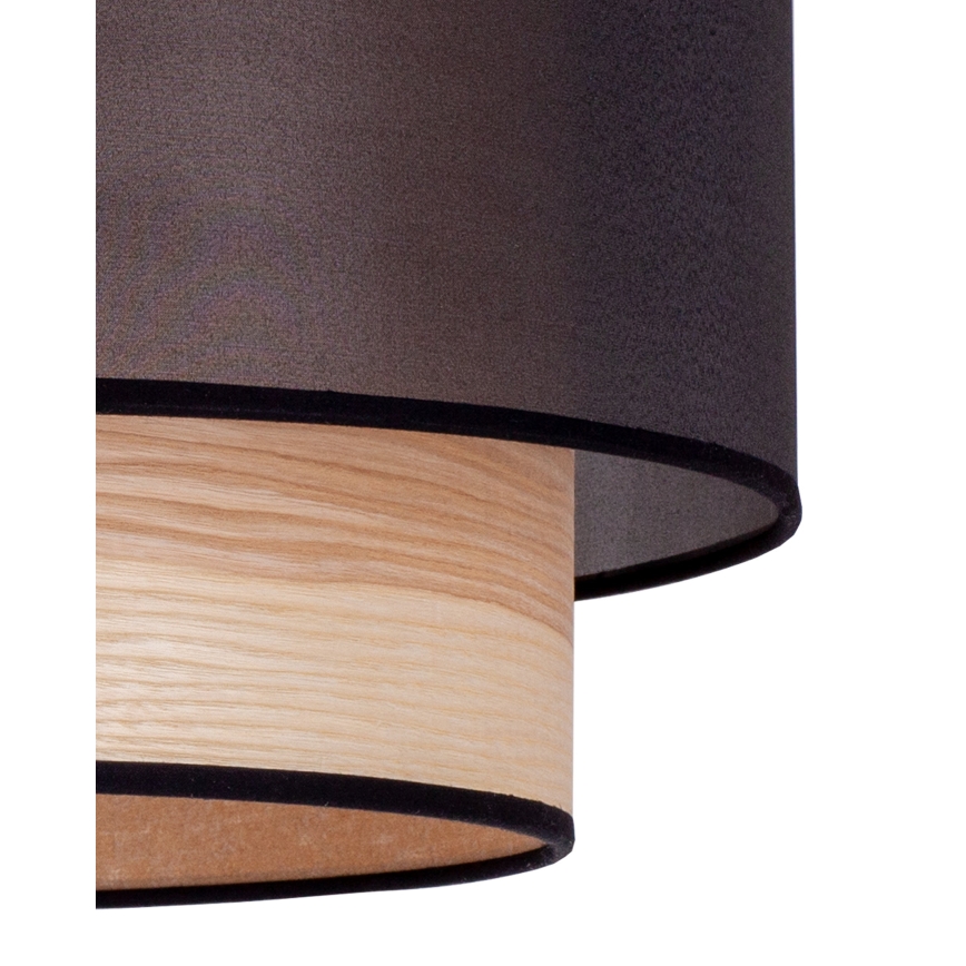 Duolla - Pendel WOOD BOHO 1xE27/15W/230V diameter 45 cm sort/beige