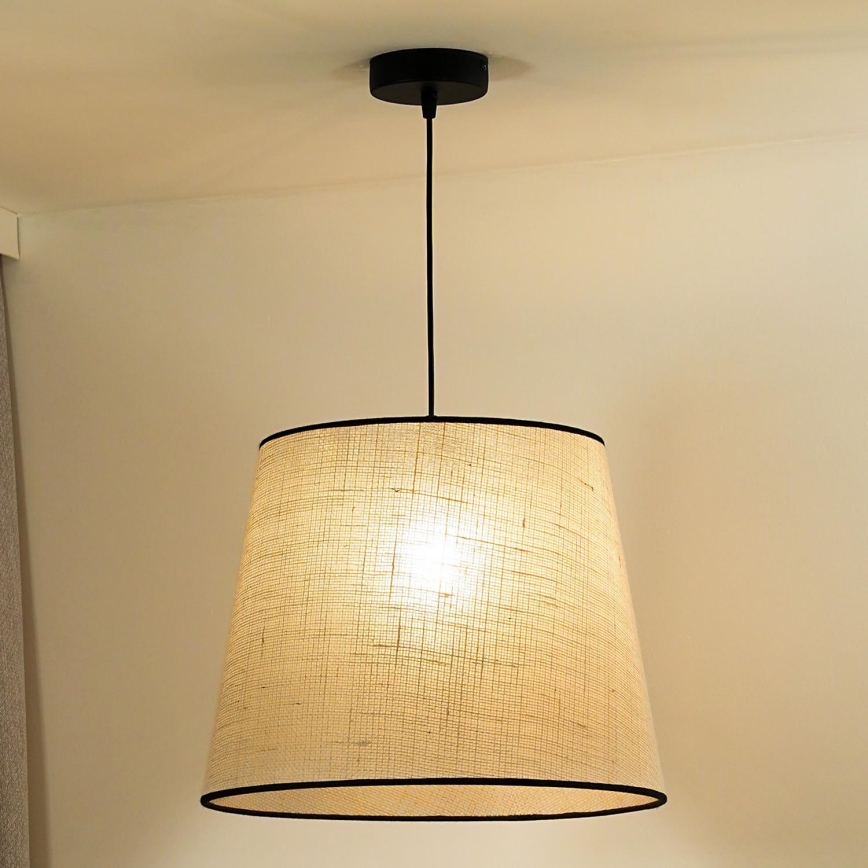 Duolla - Pendel YUTE 1xE27/15W/230V diameter 38 cm grå/sort