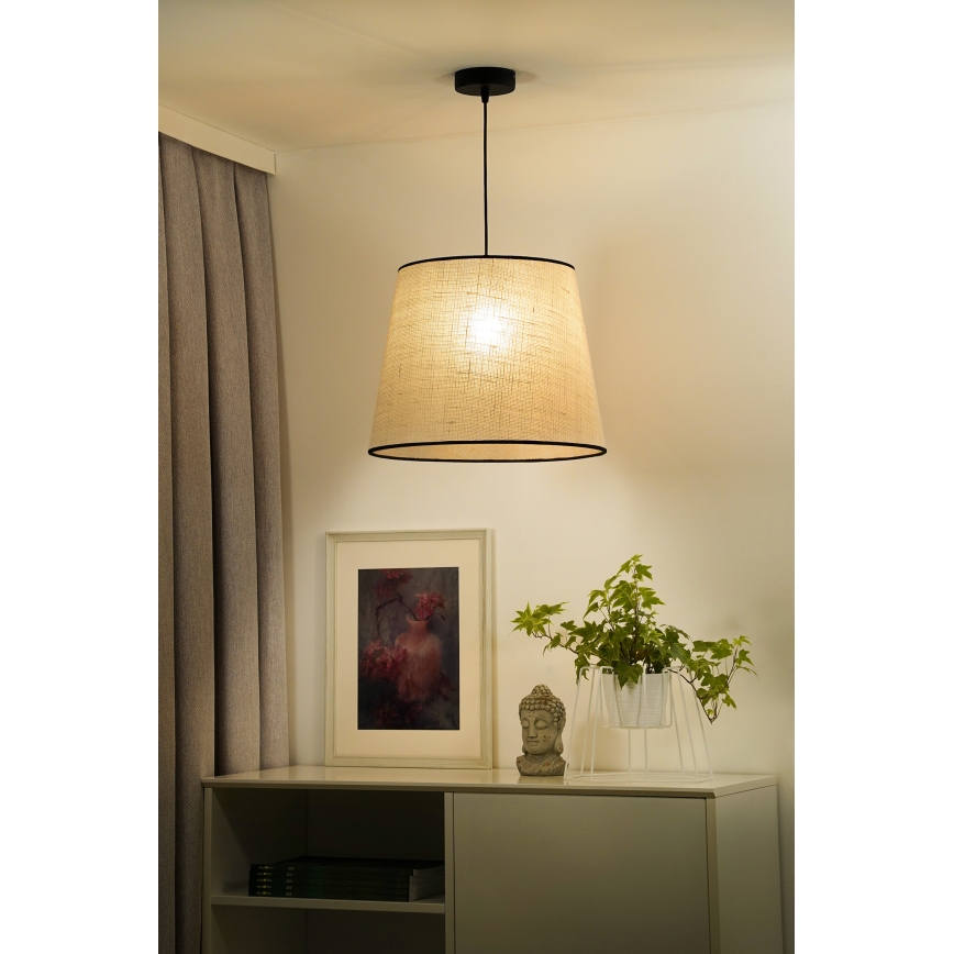 Duolla - Pendel YUTE 1xE27/15W/230V diameter 38 cm grå/sort