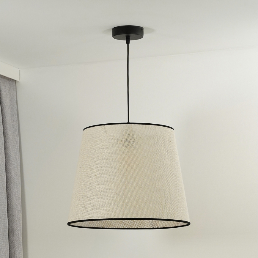 Duolla - Pendel YUTE 1xE27/15W/230V diameter 38 cm grå/sort