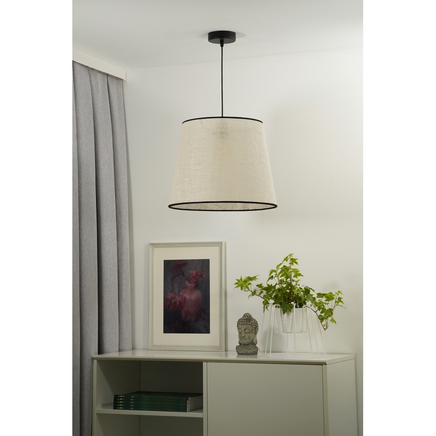 Duolla - Pendel YUTE 1xE27/15W/230V diameter 38 cm grå/sort