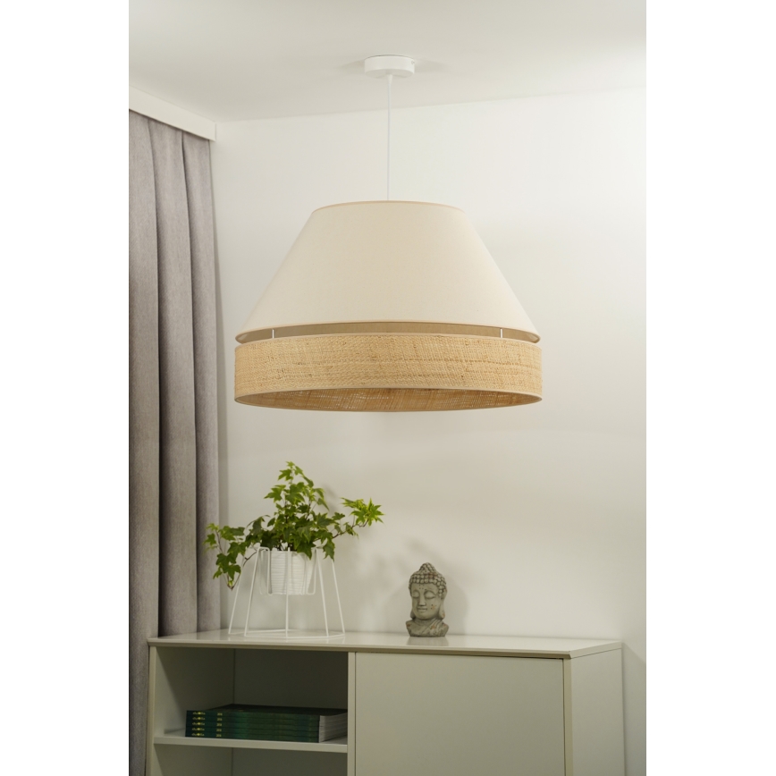 Duolla - Pendel YUTE AVIGNON 1xE27/15W/230V diameter 60 cm cremefarvet/beige