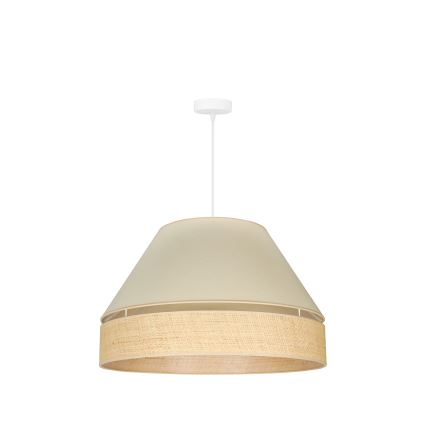 Duolla - Pendel YUTE AVIGNON 1xE27/15W/230V diameter 60 cm cremefarvet/beige