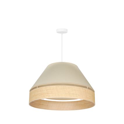 Duolla - Pendel YUTE AVIGNON 1xE27/15W/230V diameter 60 cm cremefarvet/beige