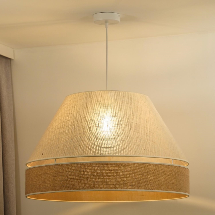 Duolla - Pendel YUTE AVIGNON 1xE27/15W/230V diameter 60 cm grå/brun
