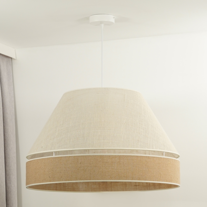 Duolla - Pendel YUTE AVIGNON 1xE27/15W/230V diameter 60 cm grå/brun