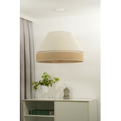 Duolla - Pendel YUTE AVIGNON 1xE27/15W/230V diameter 60 cm grå/brun