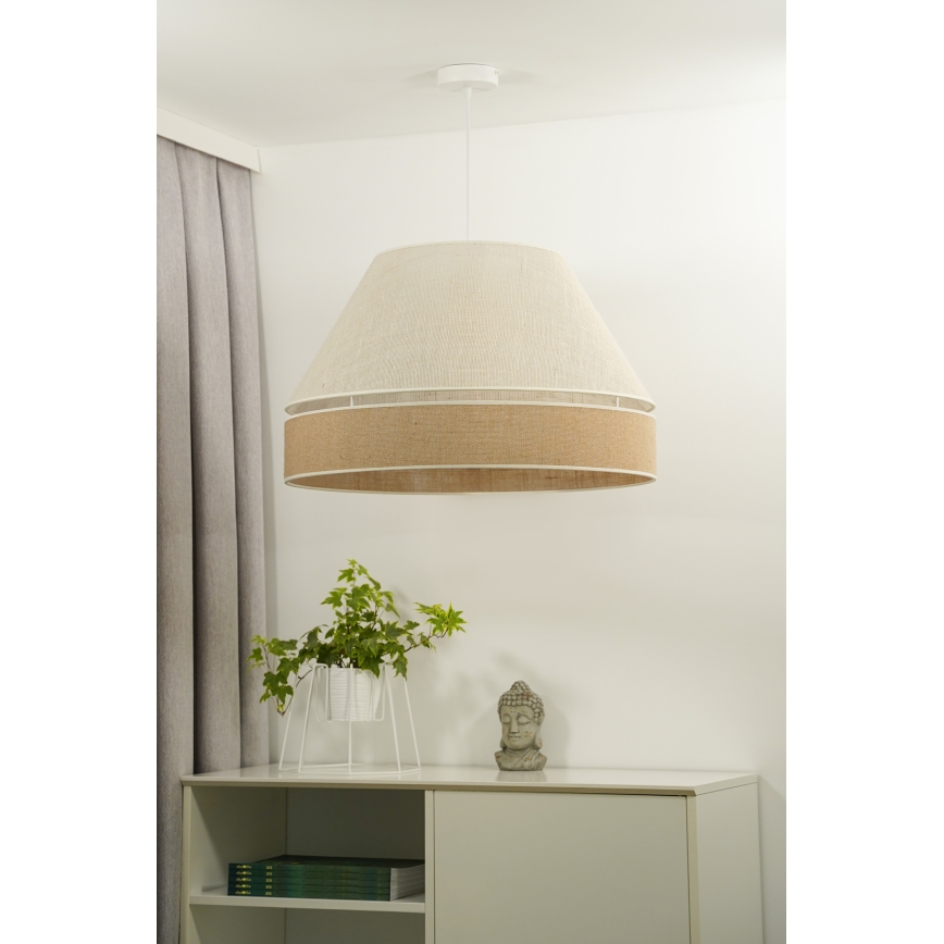 Duolla - Pendel YUTE AVIGNON 1xE27/15W/230V diameter 60 cm grå/brun