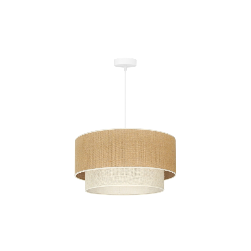 Duolla - Pendel YUTE BOHO 1xE27/15W/230V diameter 45 cm brun/cremefarvet